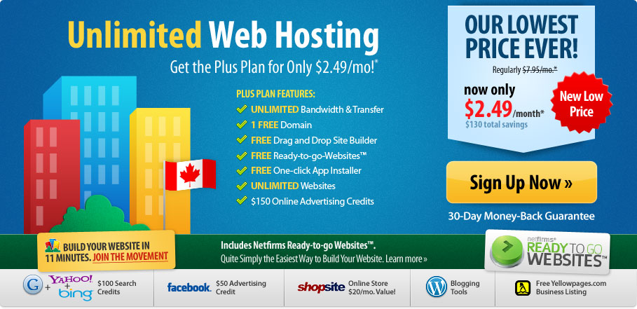 A great website in minutes? Now, that's a Plus. Free domain, unlimited hosting on sale now. Click here to sign up now!